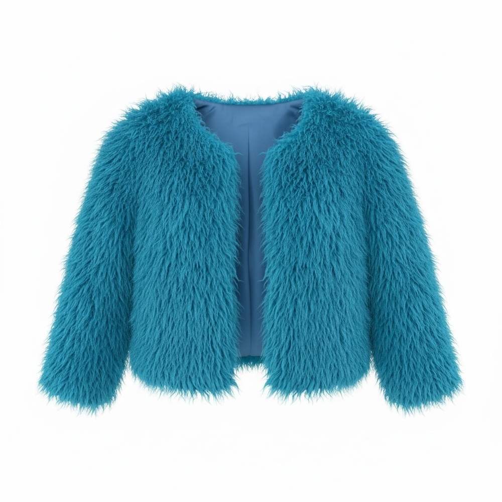 Vintage Fuzzy Midi Jacket Saint Tropez Wear Carole Little Size S 1980/90's